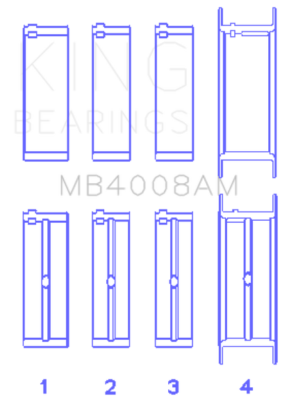 King Engine Bearings Nissan VG20E/VG20DET V6 (Size 0.75) Main Bearing Set