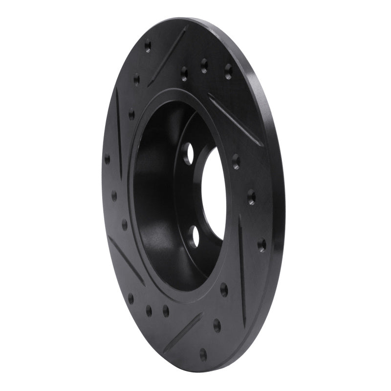 R1 Concepts R1 98-24 Audi A1 (Mexico) Rear Left Drilled & Slotted Black Brake Rotor