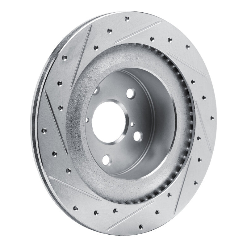 R1 Concepts R1 21-22 Lexus RC300 Rear Right Drilled & Slotted Silver Brake Rotor