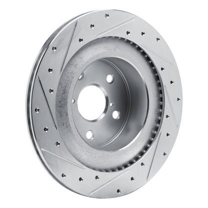 R1 Concepts R1 21-22 Lexus RC300 Rear Right Drilled & Slotted Silver Brake Rotor