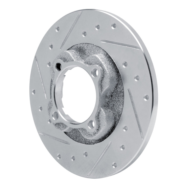 R1 Concepts R1 81-85 Mazda GLC Front Left Drilled & Slotted Silver Brake Rotor