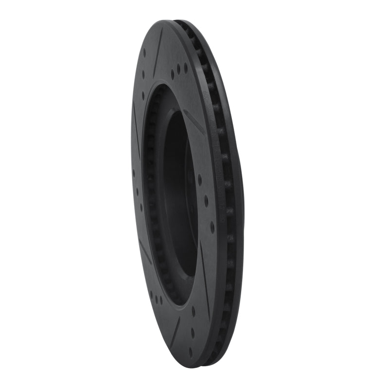R1 Concepts R1 12-17 Mitsubishi I-MIEV Front Right Drilled & Slotted Black Brake Rotor