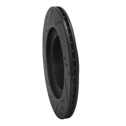 R1 Concepts R1 12-17 Mitsubishi I-MIEV Front Right Drilled & Slotted Black Brake Rotor