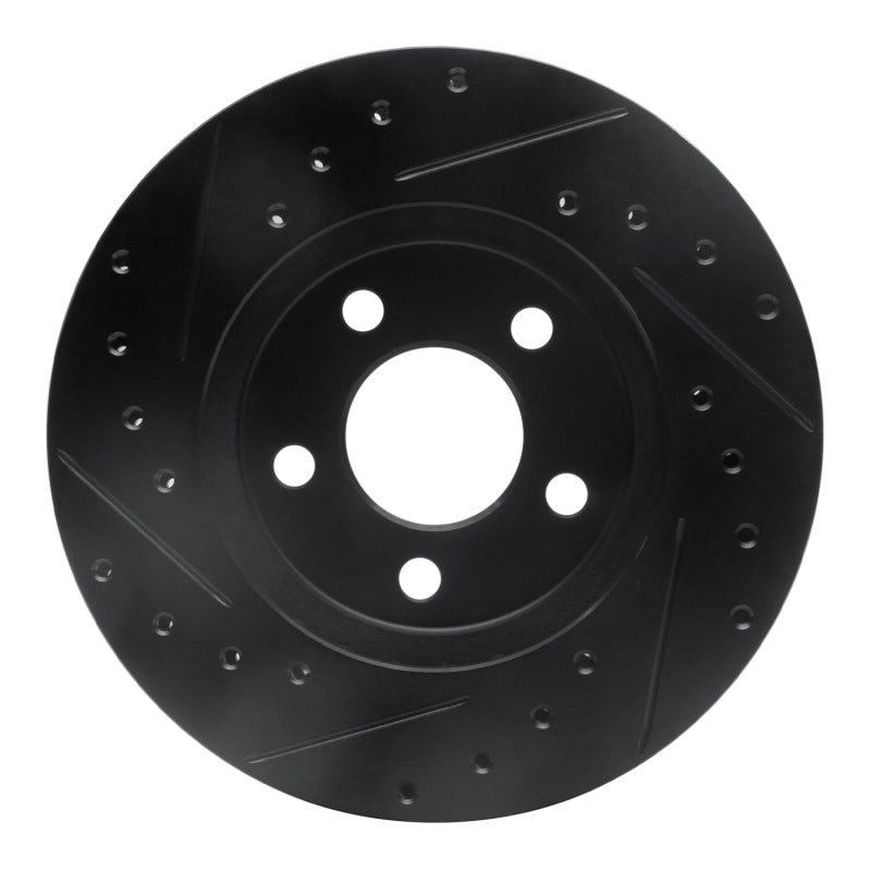 R1 Concepts R1 95-00 Chrysler Sebring Front Right Drilled & Slotted Black Brake Rotor