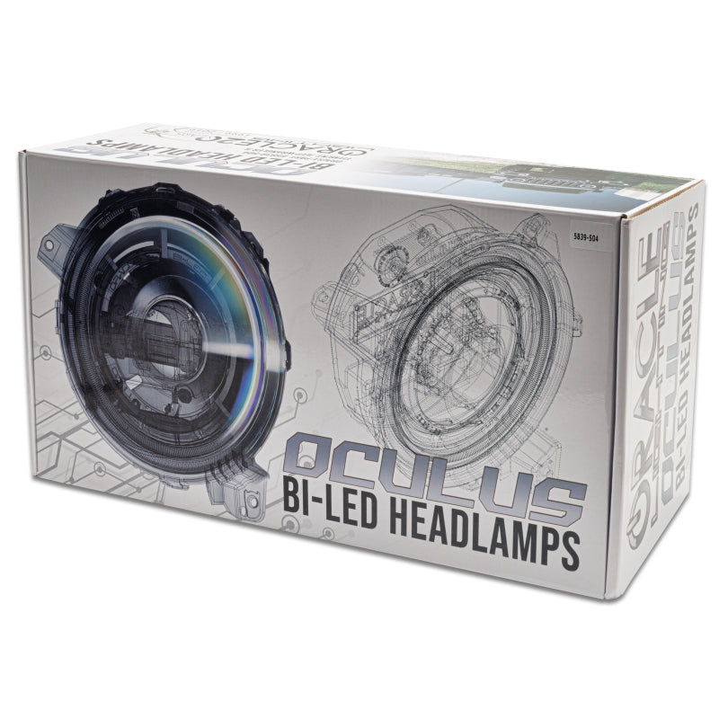ORACLE Lighting Oracle Oculus Bi-LED Projector Headlights for Jeep JL/Gladiator JT Satin Silver 5500K