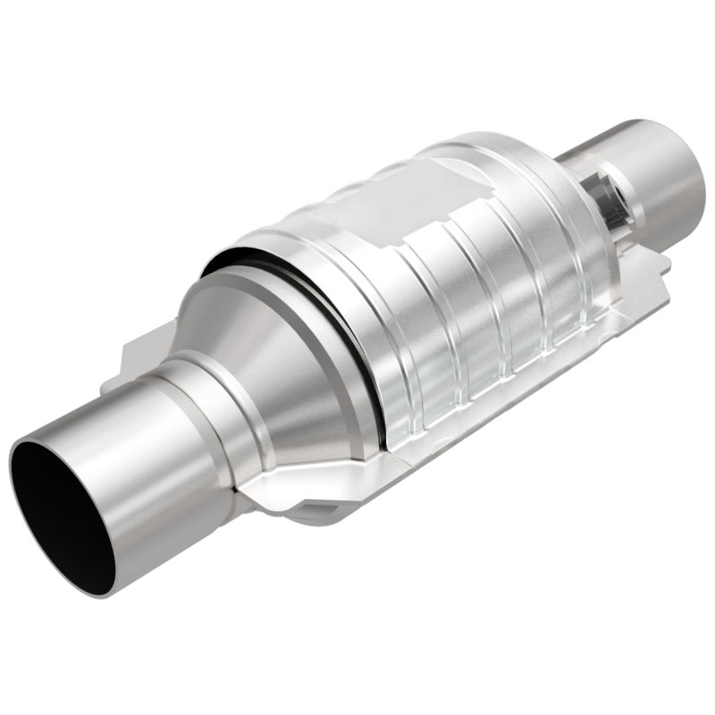 MagnaFlow Univ Cat Conv 2.5in Inlet/Outlet Ctr/Ctr Round 9in Body L x 5.125in W x 13in Overall L