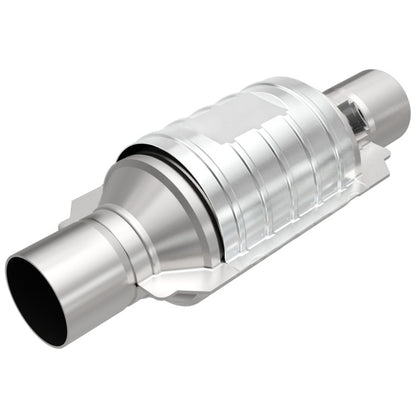 MagnaFlow Univ Cat Conv 2.5in Inlet/Outlet Ctr/Ctr Round 9in Body L x 5.125in W x 13in Overall L