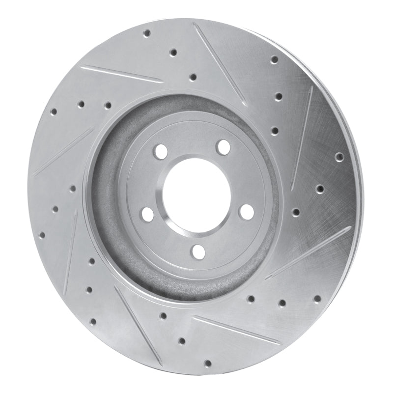 R1 Concepts R1 06-10 Jaguar XF Front Left Drilled & Slotted Silver Brake Rotor