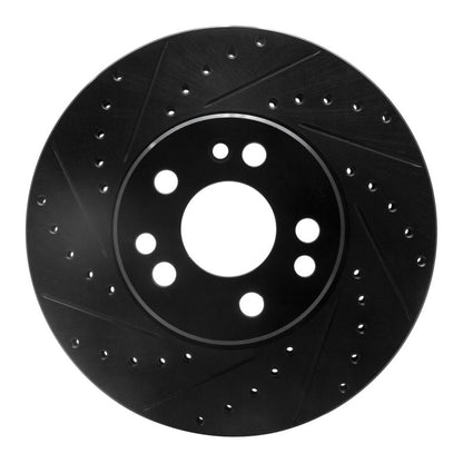 R1 Concepts R1 91-99 Mercedes-Benz 300SD Front Left Drilled & Slotted Black Brake Rotor