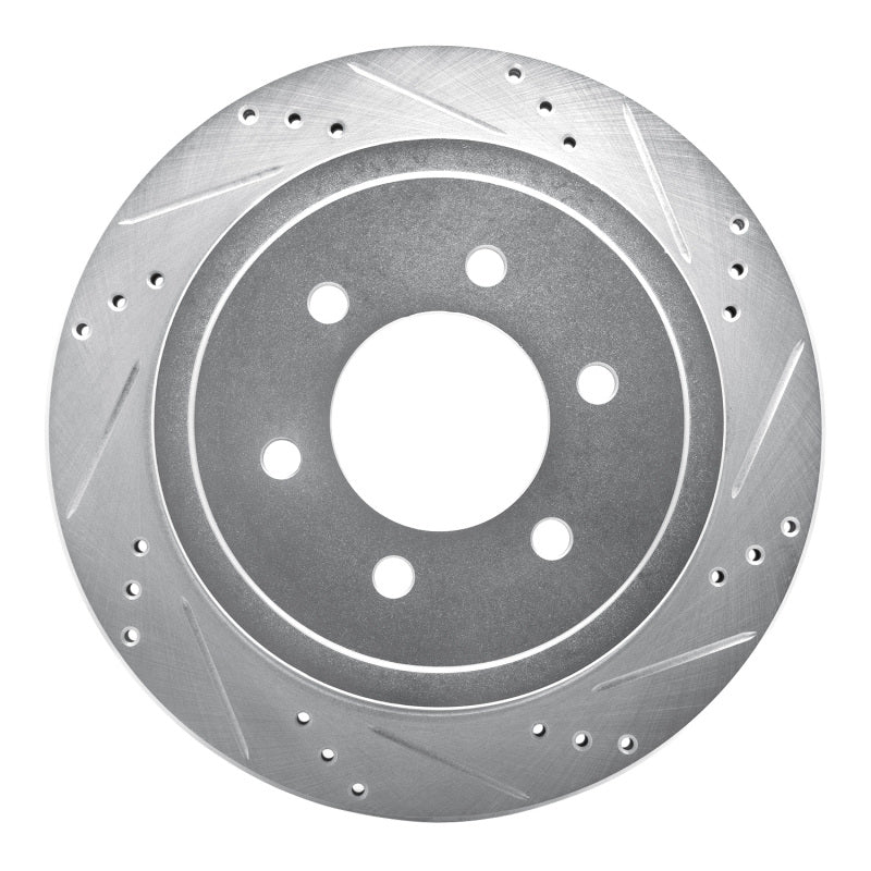 R1 Concepts R1 04-11 Ford F-150 RWD Rear Right Drilled & Slotted Silver Brake Rotor