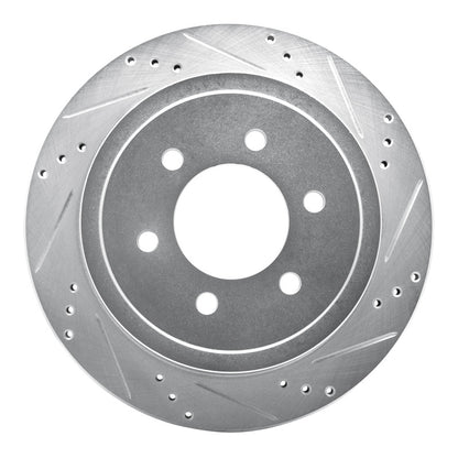R1 Concepts R1 04-11 Ford F-150 RWD Rear Right Drilled & Slotted Silver Brake Rotor