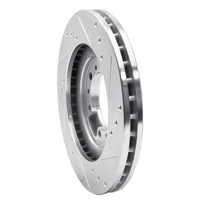 R1 Concepts R1 94-00 Mitsubishi Montero Front Left Drilled & Slotted Silver Brake Rotor