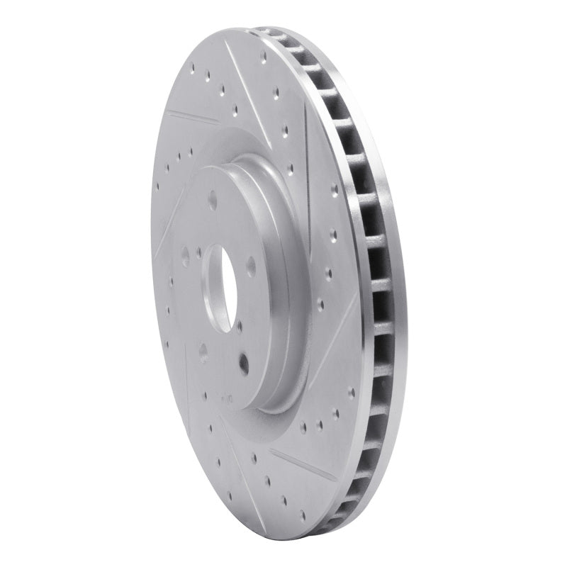 R1 Concepts R1 19-23 Subaru ASCENT Front Right Drilled & Slotted Silver Brake Rotor