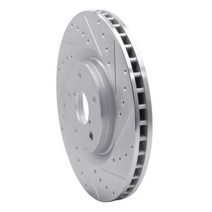 R1 Concepts R1 19-23 Subaru ASCENT Front Right Drilled & Slotted Silver Brake Rotor