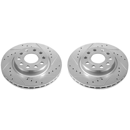 PowerStop Power Stop 2014 Volkswagen Golf Front Evolution Drilled & Slotted Rotors - Pair