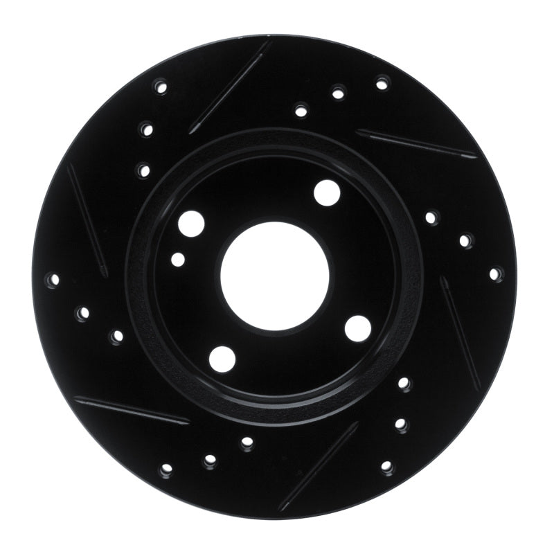 R1 Concepts R1 90-93 Mazda Miata Front Right Drilled & Slotted Black Brake Rotor