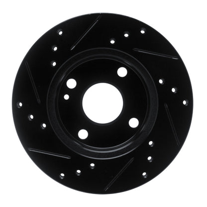 R1 Concepts R1 90-93 Mazda Miata Front Right Drilled & Slotted Black Brake Rotor