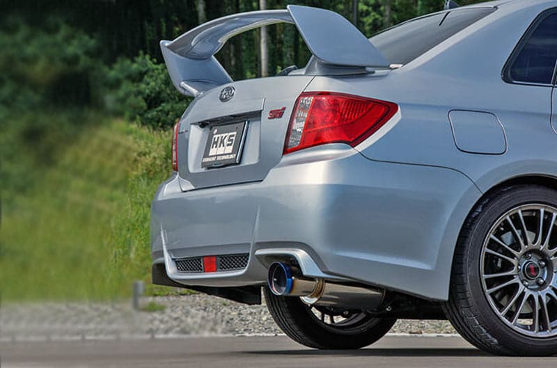 HKS 31008-BF003 USA RACING MUFFLER FOR 2011-2014 SUBARU WRX STI SEDAN