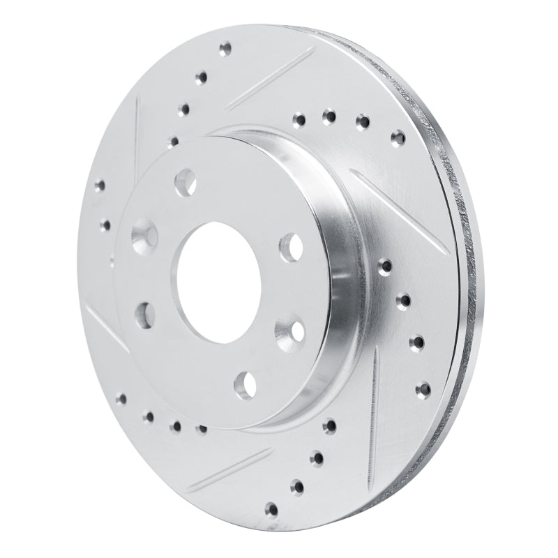 R1 Concepts R1 94-00 Kia SPECTRA Front Left Drilled & Slotted Silver Brake Rotor