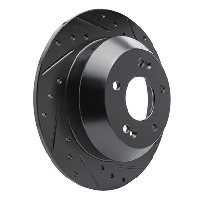 R1 Concepts R1 15-20 Kia Sorento Rear Right Drilled & Slotted Black Brake Rotor