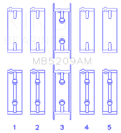 King Engine Bearings Mitsubishi 4G63/64/DOHC (Size +0.75mm) Main Bearing Set