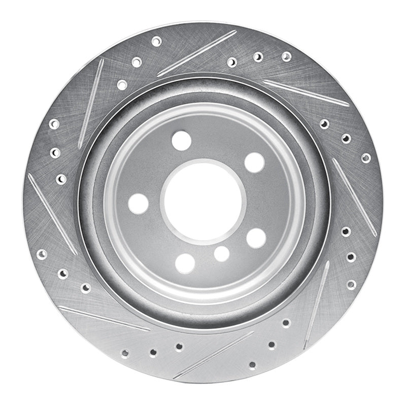 R1 Concepts R1 16-26 BMW 228I xDrive Gran Coupe Rear Right Drilled & Slotted Silver Brake Rotor