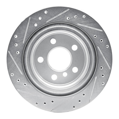 R1 Concepts R1 16-26 BMW 228I xDrive Gran Coupe Rear Right Drilled & Slotted Silver Brake Rotor