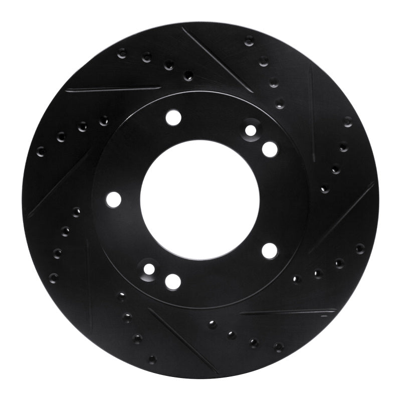 R1 Concepts R1 03-06 Kia Sorento Front Right Drilled & Slotted Black Brake Rotor