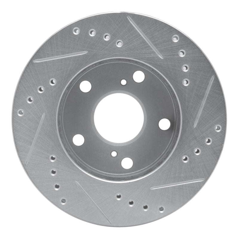 R1 Concepts R1 92-01 Toyota Camry Front Left Drilled & Slotted Silver Brake Rotor