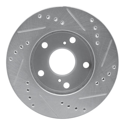 R1 Concepts R1 92-01 Toyota Camry Front Left Drilled & Slotted Silver Brake Rotor