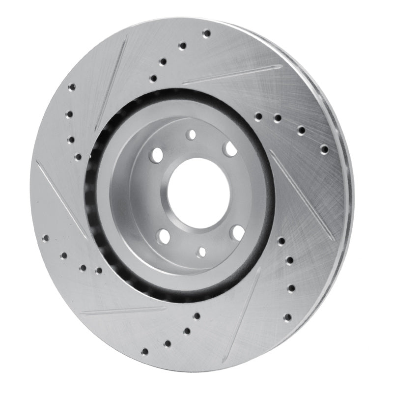 R1 Concepts R1 2012-2019 Fiat 500 (USA/Canada) Front Right Drilled & Slotted Silver Brake Rotor