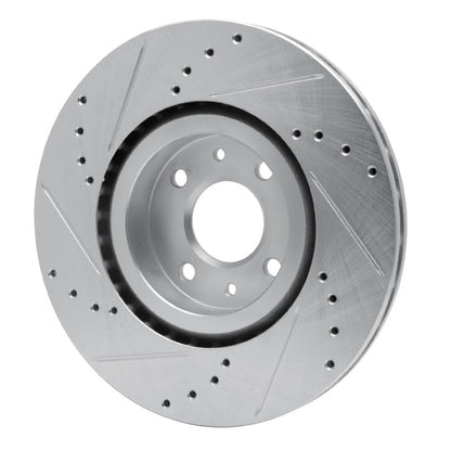 R1 Concepts R1 2012-2019 Fiat 500 (USA/Canada) Front Right Drilled & Slotted Silver Brake Rotor