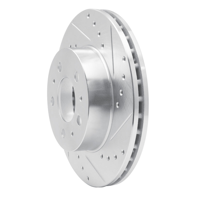 R1 Concepts R1 95-97 Ford Crown Victoria Front Right Drilled & Slotted Silver Brake Rotor
