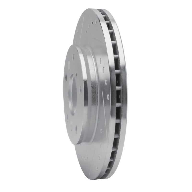 R1 Concepts R1 88-92 Ford Probe Front Left Drilled & Slotted Silver Brake Rotor