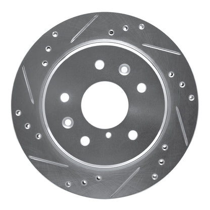R1 Concepts R1 86-91 Mazda RX-7 Rear Left Drilled & Slotted Silver Brake Rotor