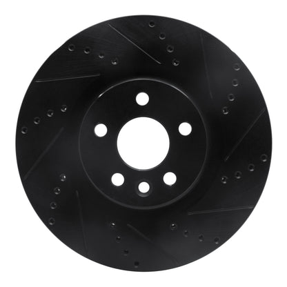 R1 Concepts R1 15-19 Jaguar E-Pace Front Right Drilled & Slotted Black Brake Rotor