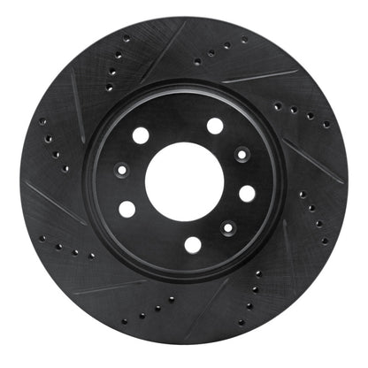 R1 Concepts R1 03-08 Cadillac STS Front Left Drilled & Slotted Black Brake Rotor