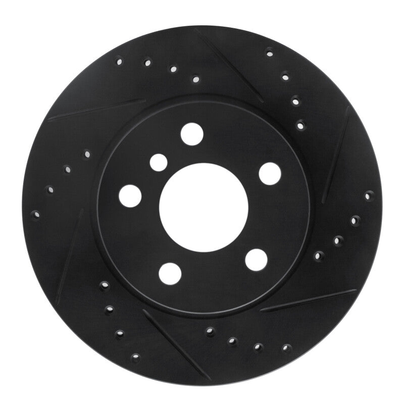 R1 Concepts R1 14-21 BMW i3 Front Right Drilled & Slotted Black Brake Rotor