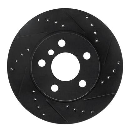 R1 Concepts R1 14-21 BMW i3 Front Right Drilled & Slotted Black Brake Rotor