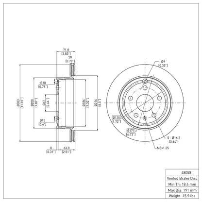 DFC 10-17 Chevrolet Equinox Rear Brake Rotor