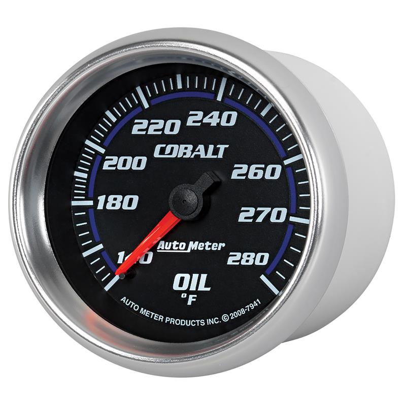 Autometer Cobalt 66.7mm 140-280 Degree F Mechanical Oil Temperature Gauge