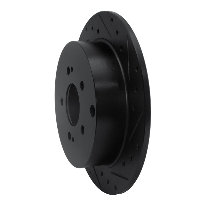 R1 Concepts R1 04-11 Mitsubishi Endeavor Rear Right Drilled & Slotted Black Brake Rotor