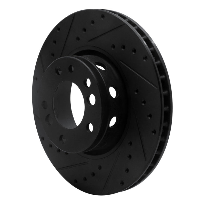 R1 Concepts R1 91-93 BMW M5 Front Left Drilled & Slotted Black Brake Rotor