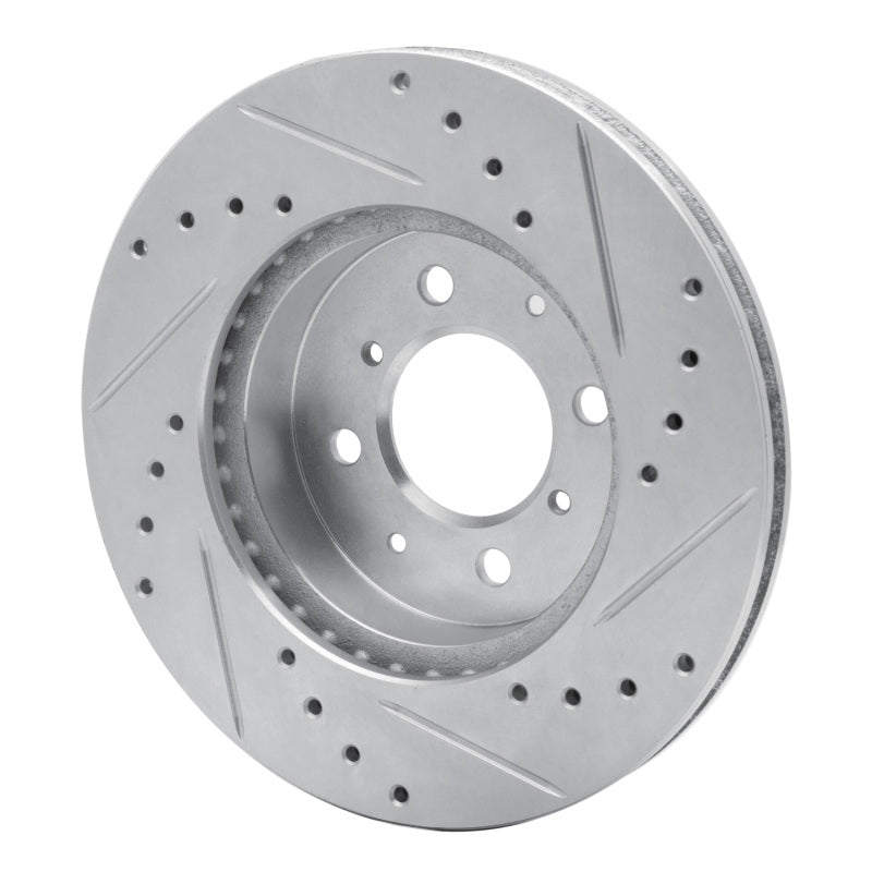 R1 Concepts R1 88-91 Honda Accord Coupe Front Left Drilled & Slotted Silver Brake Rotor