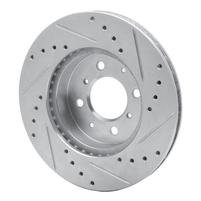 R1 Concepts R1 88-91 Honda Accord Coupe Front Left Drilled & Slotted Silver Brake Rotor