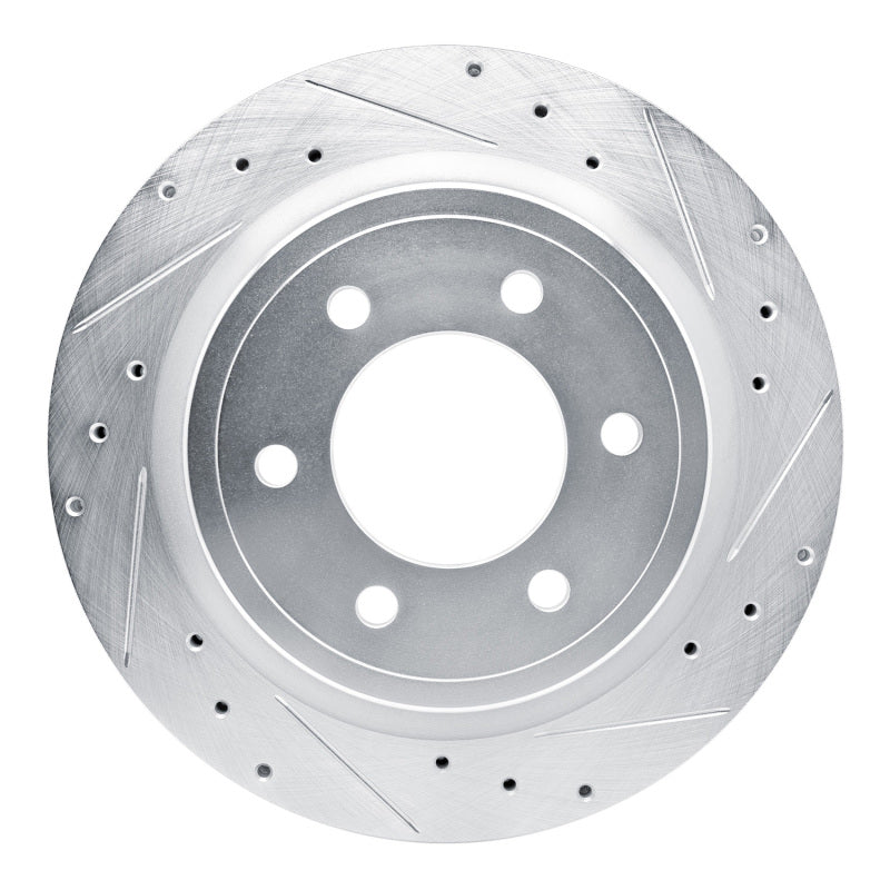 R1 Concepts R1 21-25 Ford F-150 4WD Rear Right Drilled & Slotted Silver Brake Rotor