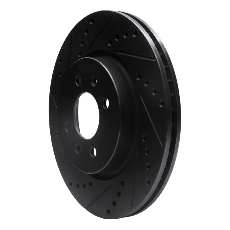 R1 Concepts R1 12-23 Hyundai Accent Front Left Drilled & Slotted Black Brake Rotor