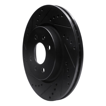 R1 Concepts R1 12-23 Hyundai Accent Front Left Drilled & Slotted Black Brake Rotor