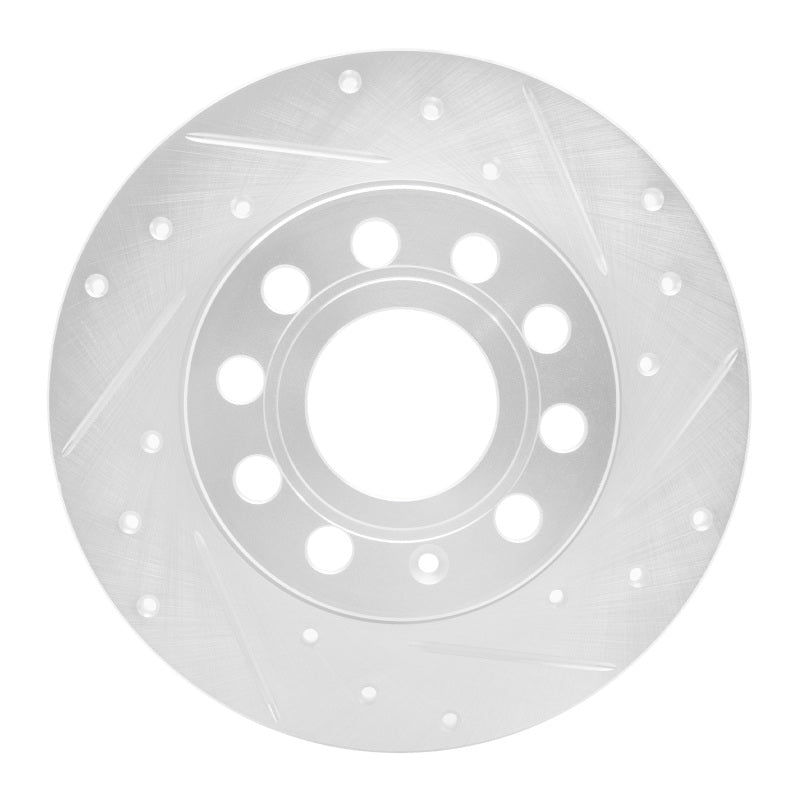 R1 Concepts R1 05-13 Audi A3 Rear Right Drilled & Slotted Silver Brake Rotor