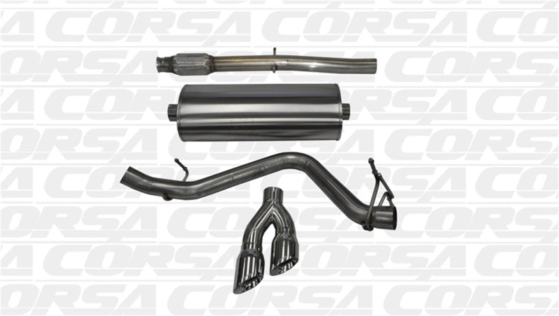 CORSA Performance Corsa 14-19 GMC Sierra/Chevy Silv 1500 Crew Cab/Short Bed 5.3L V8 Polished Sport Single Side CB Exh
